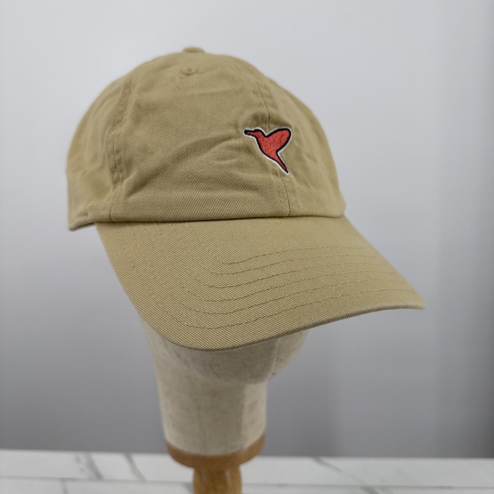 Bird Dogs Free The Bird Beige Tan Hat Cap Adjustable Strap Back One Size Tech